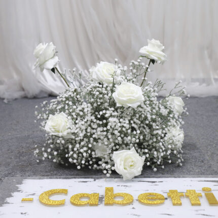 Custom Luxury Artificial Flowers Design High Quality Artificial Babys Breath and Rose Flower Ball for Wedding Decoration