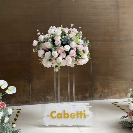 Custom High-End Silk Flowers Artificial Flower Ball Wedding Centerpieces Silk Rose Centerpiece Flower Ball Table Decor Pink Flower Ball Wedding Decor