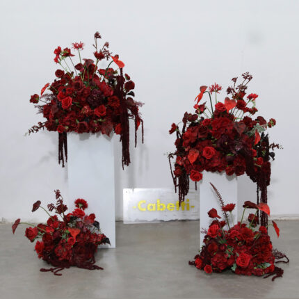 Custom Upscale Wedding & Event Florals Artificial Flower Burgundy Rose Flowers Ball Wedding Decoration