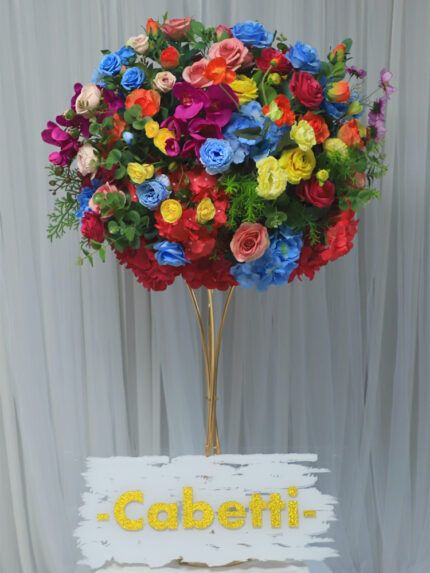 Custom Sophisticated Silk Floral Design colorful Artificial Flower Ball For Wedding Event Decoration Wedding Decoration colorful Artificial Flower Ball