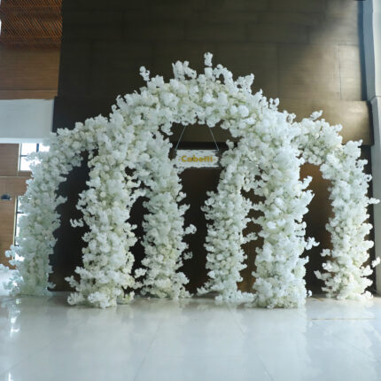 Couture Luxury Artificial Floral Styling Floral Arch Wedding Party Decor  Silk Flower Wall White Cherry Blossom Artificial Arch Flower Arch
