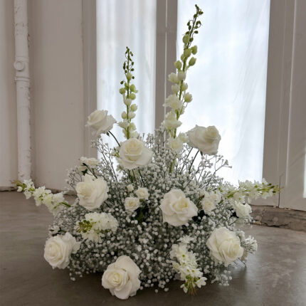 Custom Crafted Artificial Floral Styling Wedding Event Floral Decoration 3d White Baby Breath Flower Ball For Wedding Centerpieces